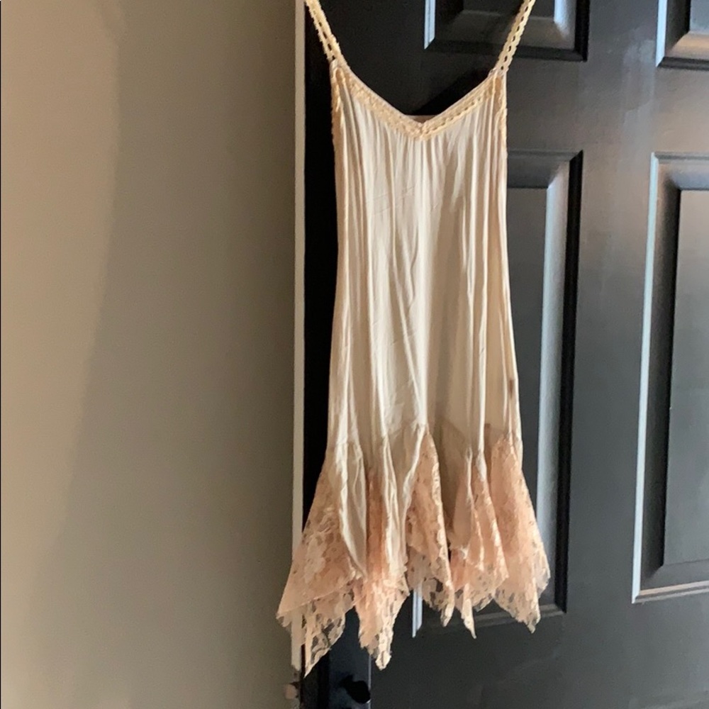 Nude free people lace slip xs